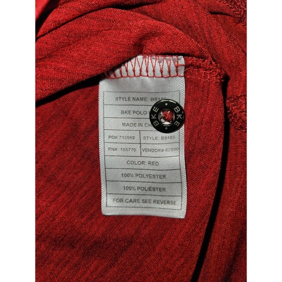 BKE Polo Shirt Large Men's Short Sleeve Red Performance Fabric Casual Preppy - Picture 6 of 6